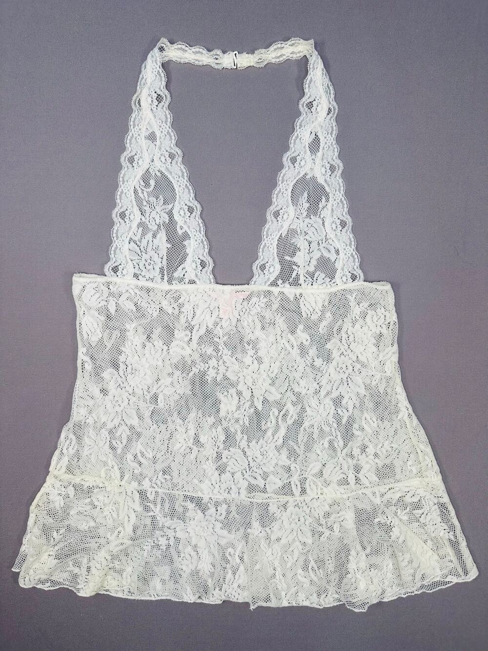 Victoria’s Secret Stretch Lace Halter Chemise Slip Size Large